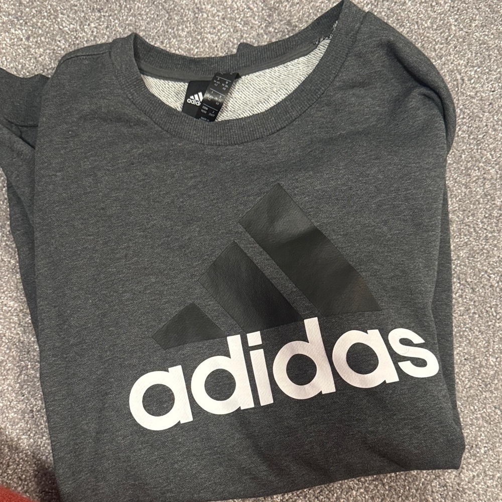 Adidas Charcoal Crewneck with Logo